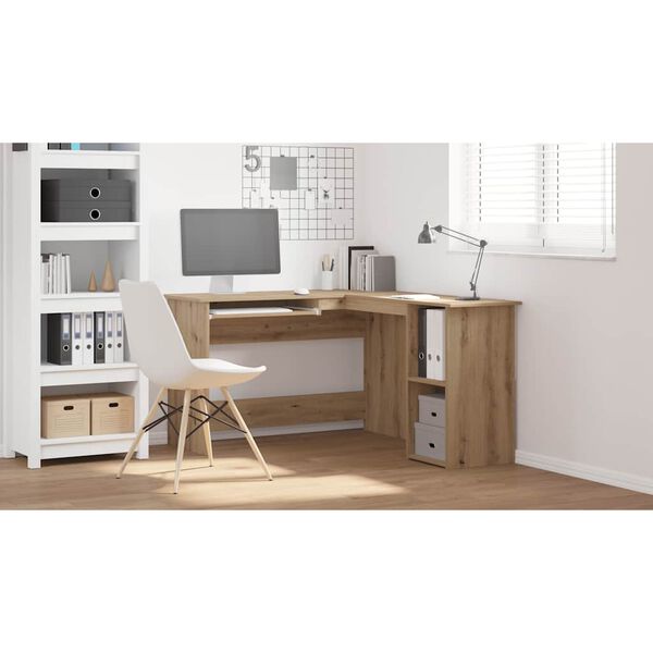 vidaXL Corner Desk Artisan Oak 120x140x75 cm Engineered Wood
