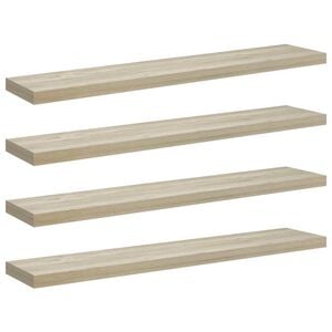 vidaXL Floating Wall Shelves 4 pcs Oak 120x23.5x3.8 cm MDF