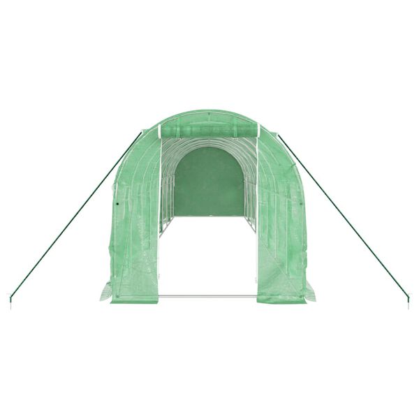 vidaXL Greenhouse with Steel Frame Green 16 m&sup2; 8x2x2 m