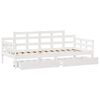 vidaXL Daybed with Drawers without Mattress White 90x190 cm Single Solid Wood