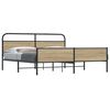 vidaXL Metal Bed Frame without Mattress Smoked Oak 193x203 cm