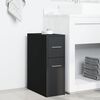 vidaXL Narrow Bathroom Cupboard with Wheels Black Engineered Wood