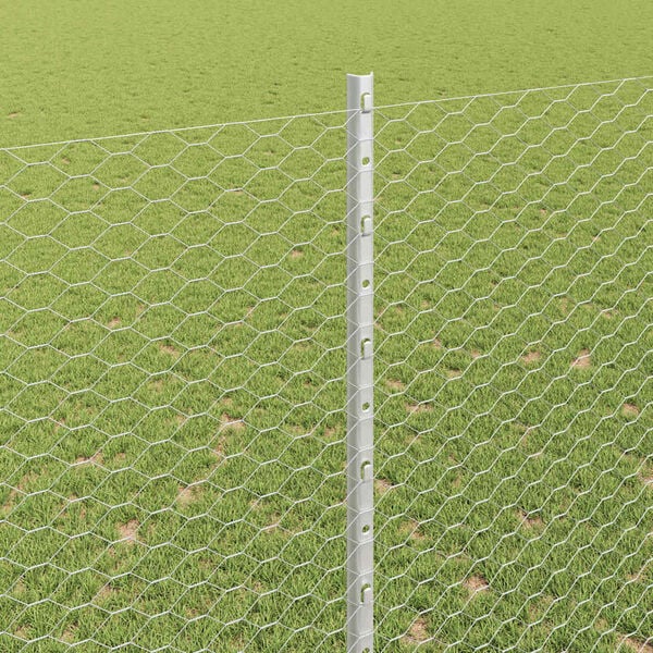 vidaXL Fence with Post Silver 1.5 x 10 m Steel