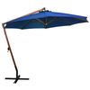 vidaXL Hanging Garden Parasol with Pole Azure Blue 3.5x2.9 m Solid Fir Wood