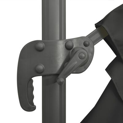 vidaXL Cantilever Umbrella with Aluminium Pole Black 400x300 cm