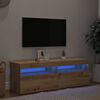 vidaXL TV Cabinet with LED Lights Artisan Oak 120x35x40 cm Engineered Wood