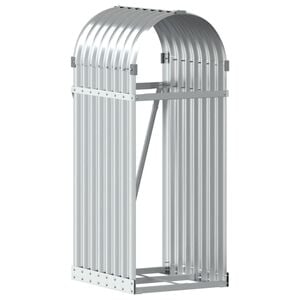vidaXL Log Holder Silver 40x45x100 cm Galvanised Steel