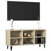 vidaXL TV Cabinet with Metal Legs Sonoma Oak 103.5x30x50 cm