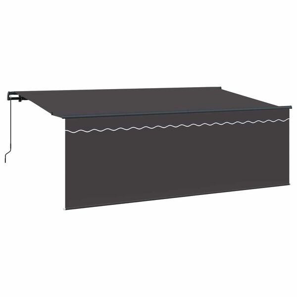 vidaXL Retractable Awning Retractable Manual Anthracite 400 x 200 cm