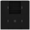 vidaXL 3 Piece Kitchen Cabinet Set Black Engineered Wood