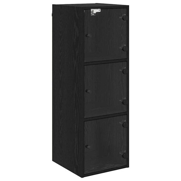vidaXL Wall Cabinet Black Oak 35 x 37 x 102 cm Engineered Wood