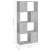 vidaXL Book Cabinet Room Divider Concrete Grey 60x24x124.5 cm