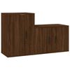 vidaXL 2 Piece TV Cabinet Set Brown Oak Engineered Wood