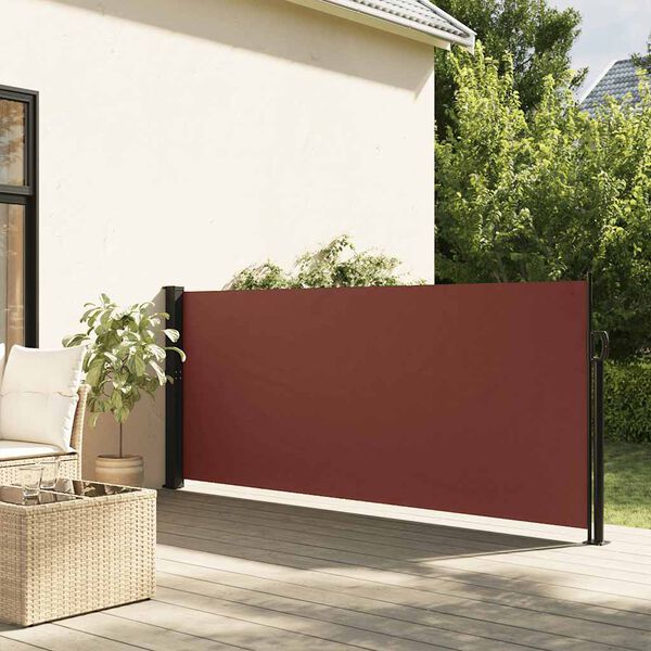 vidaXL Retractable Side Awning Brown 117x300 cm