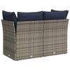 vidaXL Garden Sofa with Cushion Grey 124 x 62 x 69 cm Poly Rattan