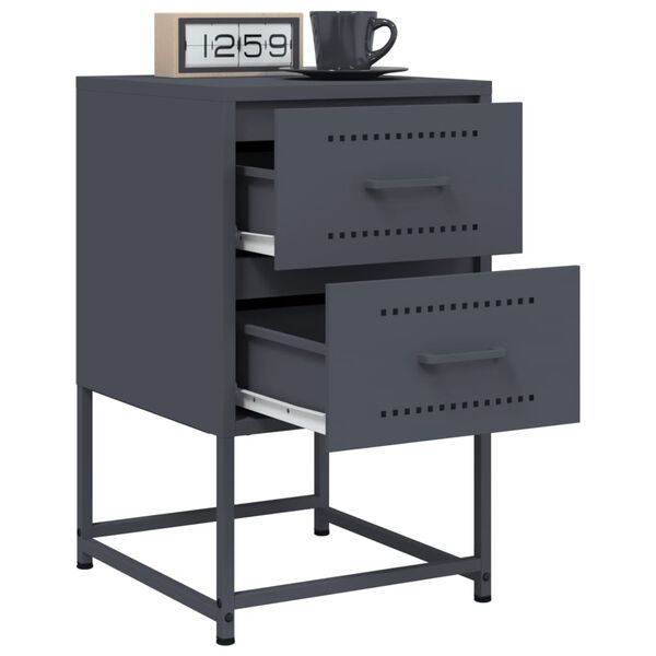 vidaXL Bedside Cabinets 2 pcs Anthracite 36x39x60.5 cm Steel