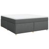 vidaXL Box Spring Bed with Mattress Dark Grey 180x200 cm Fabric
