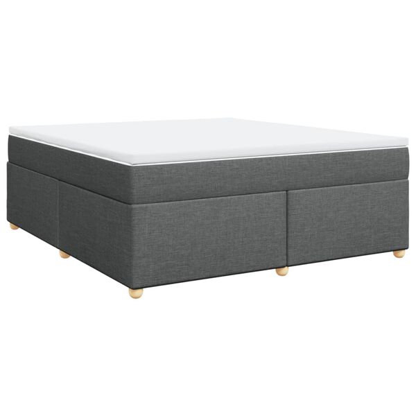 vidaXL Box Spring Bed with Mattress Dark Grey 180x200 cm Fabric