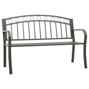 vidaXL Garden Bench Grey 120 cm Steel