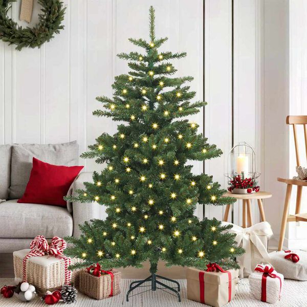 vidaXL Artificial Hinged Christmas Tree Green 150 cm PVC and Steel