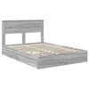 vidaXL Storage Bed Grey Sonoma 140 x 200 cm Engineered Wood