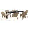 vidaXL Garden Dining Set with Cushion 7 pcs Beige Poly Rattan