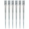 vidaXL Ground Spikes 6 pcs Silver 7x7x90 cm Galvanised Steel