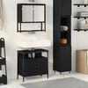 vidaXL Bathroom Furniture Set with Shelf 2 pcs Black Engineered wood