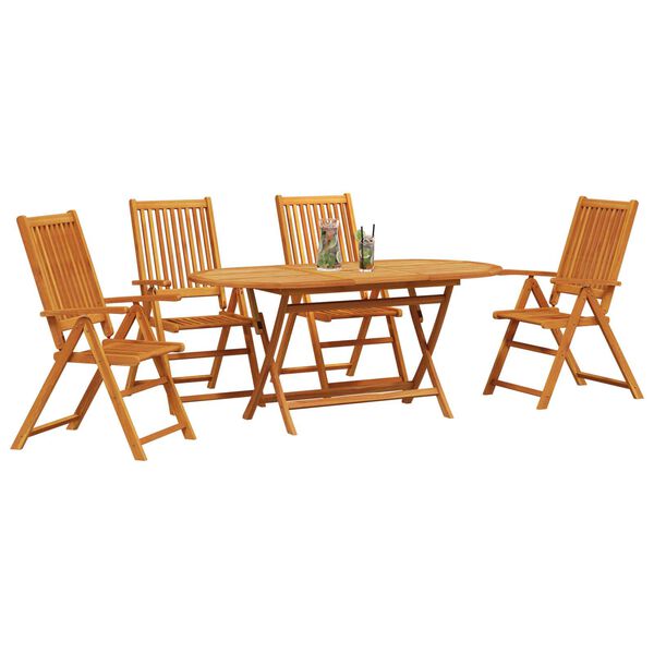 vidaXL Garden Dining Set Folding 5 pcs Brown Solid acacia wood
