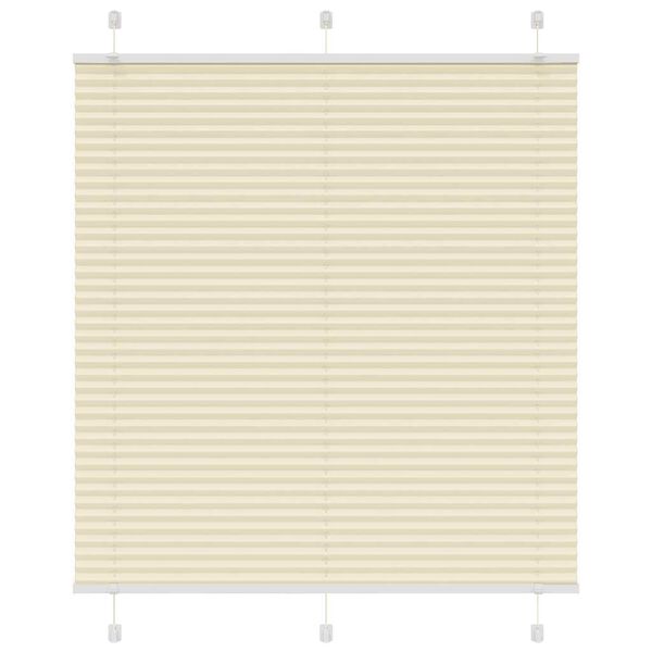 vidaXL Pleated Blind Cream 120x150 cm Fabric Width 119.4 cm Polyester