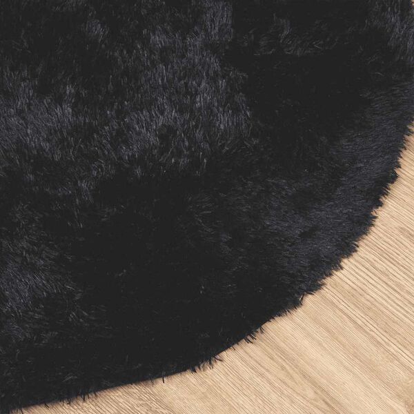 vidaXL Shaggy Rug High Pile NAVARRA Black 160x160 cm Polyester