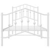 vidaXL Metal Bed Frame without Mattress with Footboard White 90x200cm