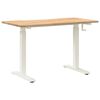 vidaXL Desk with Storage White and Natural 120 x 60 cm Solid Oak Wood