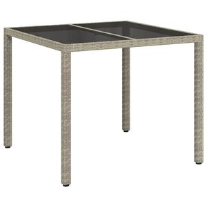 vidaXL Garden Table Grey 90 x 90 x 75 cm Poly Rattan