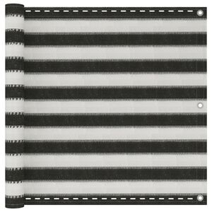 vidaXL Balcony Screen HDPE 90x600 cm Anthracite and White
