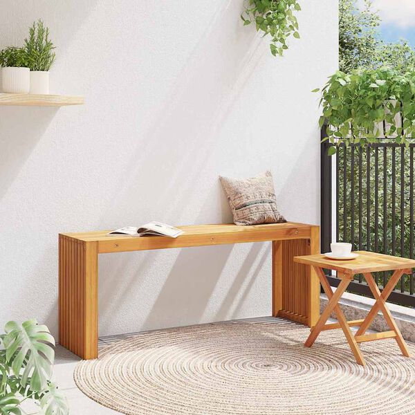 vidaXL Bench Oil Natural 110 x 30 x 45 cm Solid Teak Wood
