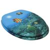 vidaXL WC Toilet Seat with Lid MDF Deep Sea Design