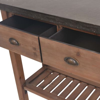 vidaXL Console Table Solid Fir Wood 122x35x80 cm