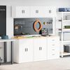 vidaXL Garage Cabinets 6 pcs White Engineered Wood