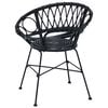 vidaXL Dining Chair 2 pcs Black 65 x 55.5 x 81 cm Rattan and Iron