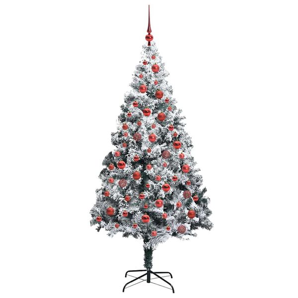 vidaXL Artificial Christmas Tree with 300 LEDs with Stand White 180 cm