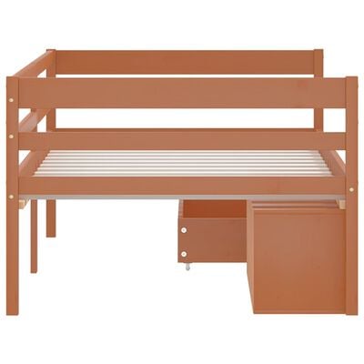 vidaXL Bed Frame with Drawers&Cabinet Honey Brown Pinewood 90x200 cm