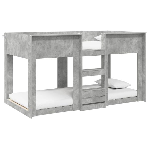 vidaXL Bunk Bed for Kids Concrete Grey 90 x 200 cm Engineered Wood