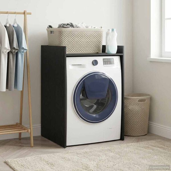 vidaXL Wash Machine Cabinet with Storage Black Oak 67.5 x 62 x 97 cm