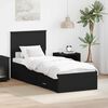 vidaXL Bed Frame Black and Silver 75 x 190 cm Engineered Wood