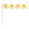 vidaXL Manual Retractable Awning with LED 350x250 cm Yellow and White