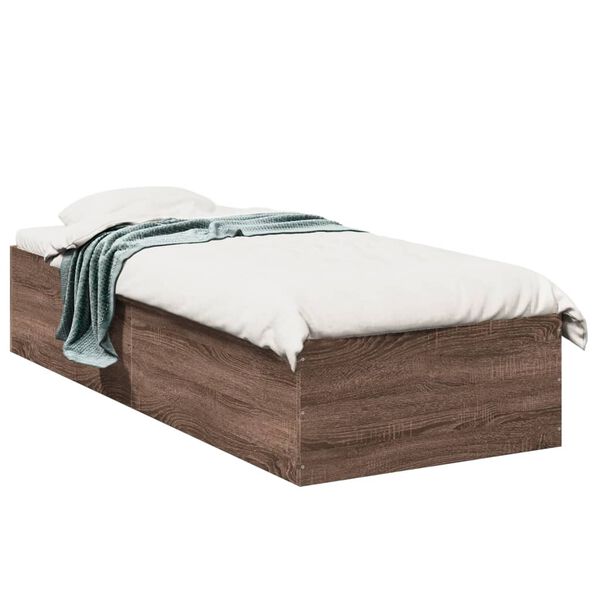 vidaXL Bed Frame without Mattress Brown Oak 90x200 cm