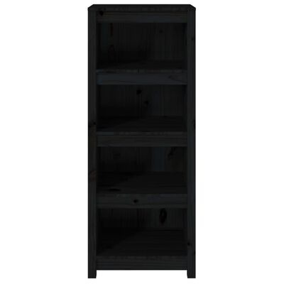 vidaXL Book Cabinet Black 50x35x125.5 cm Solid Wood Pine