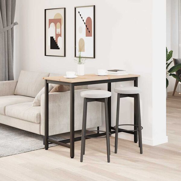 vidaXL Table Natural 100 x 50 x 77 cm Engineered Wood and Steel