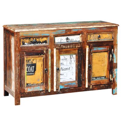 vidaXL Reclaimed Cupboard Solid Wood Vintage with 3 Drawers 3 Doors